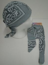 24 Bulk Skull CaP-Gray Paisley