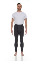 60 Bulk Mens Cotton Thermal Waffle Pants, Gray Size X-Large