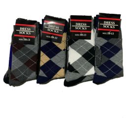 144 Bulk Mens Argyle Dress Socks