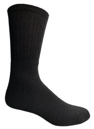 540 Bulk Hanes Mens Black Cushioned Crew Socks, Shoe Size 12-15
