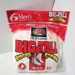180 Bulk Mens Fruit Of The Loom Low Cut No Show Ankle Socks King Size 13-15