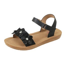 18 Bulk Girl's Sandals Black