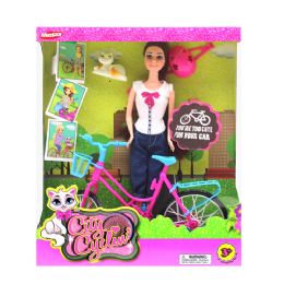6 Bulk Girl W/ Bike And HelmeT- Cat In Window Box