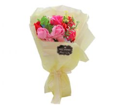 36 Bulk Vi Soap Flowers W/ Led, Gift Box 3 Heads