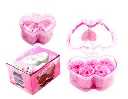 24 Bulk Vi Soap Roses In Heart Shape Box