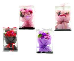 12 Bulk Vi Soap Flower Bouquet With Light And Pvc Box