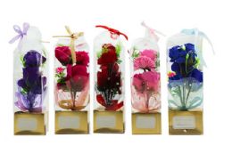 36 Bulk Vi Soap Flowers W/ Led, Gift Box 7 Heads