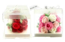 24 Bulk Vi Flowers Cake In Pvc Box Asst. Colors