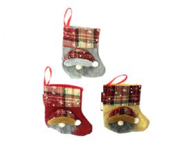 600 Bulk Xm Stocking 3.6 X 6.4 Mini Santa  3 Asst