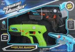 12 Bulk 2 Pc B/o Laser Tag Blaster In Window Box
