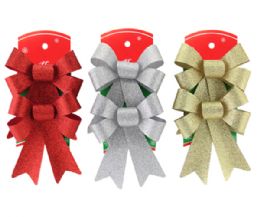 36 Bulk Pvc Ribbon Glittered 2pc  - 3 Colors Asst - W14cm  H16cm - X