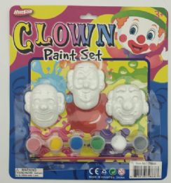 48 Bulk 3pc Clown Paint Set On Blister Card
