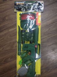 24 Bulk 8pc Military Set W/ 18.75" F/f Machine Gun In Pp Bag