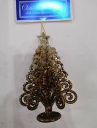 36 Bulk Xm Acrylic Orna Tree W/glitter,  4 Colors Asst