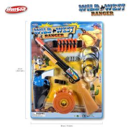 12 Bulk 9 Pcs Wild West Set W/ 19' Soft Dart Gun & 9' Clic
