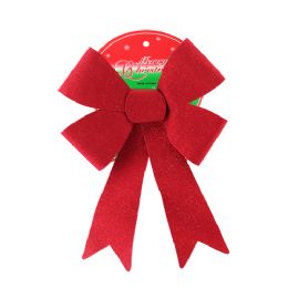 36 Bulk Velvet Ribbon Glittered   - Red - W25cm  H33cm - X 38cm - ma