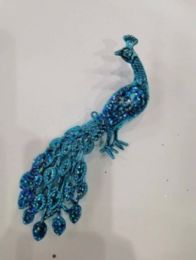 36 Bulk Xm Acrylic Orna Phenix  W/glitter,  4 Colors Asst