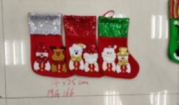 360 Bulk Xm Stocking 14*25cm 3 Asst