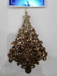36 Bulk Xm Acrylic Orna Tree W/glitter,  4 Colors Asst