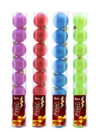36 Bulk Xm Ball Solid Color 5cm X 8pcs In Round Tube