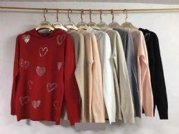 24 Bulk Women's Knitted Cashmere Rhinestone Design S/M
