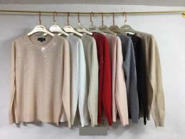 24 Bulk Women's Knitted Cashmere With Rhinestone Design S/M