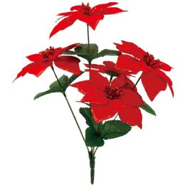 72 Bulk 5-Heads Poinsettia 12"