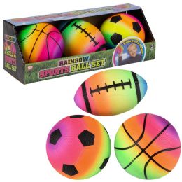 12 Bulk Rainbow Sports Ball Set 5-6 Inch