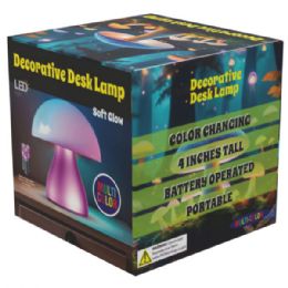 6 Bulk 4 Inch Mushroom Shape Decorative Desk Lamp With Multicolor Changing Led Lights