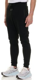 216 Bulk Mens Cotton Fleece Zipper Jogger Black Assorted Sizes Med To 2x