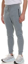 216 Bulk Mens Cotton Fleece Zipper Jogger Heather Grey Assorted Sizes Med To 2x