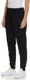 144 Bulk Womens Fleece Lined 3 Pocket Jogger Black Size 3X-Large