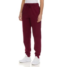 144 Bulk Womens Fleece Lined 3 Pocket Jogger Burgundy Size Medium