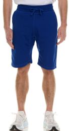 144 Bulk Mens Cotton Fleece 3 Pocket Shorts Royal Blue Size 3X-Large