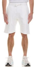 144 Bulk Mens Cotton Fleece 3 Pocket Shorts White Size 3X-Large
