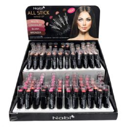 144 Bulk Nabi High Lite, Conceal, Blush & Bronzer Sticks In Countertop Display