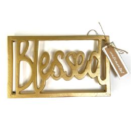 12 Bulk Trivet 10in Blessed Cutout Gold Sentimental
