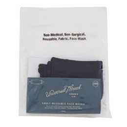 48 Bulk Womens Face Mask Fabric 2pk Adjustable 3 Ply Navy