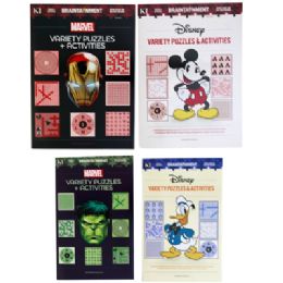 96 Bulk Disney/marvel Asst Puzzle Books 4 Titles 48 Digest 48 Full Size In 7 Pocket Floor Display