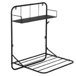 Bulk Laundry Folding Rack W/shelf 24x20x31 Wall Mount Black Color Label