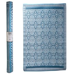 6 Bulk Outdoor Rug 4x6 Modern Moroccan Blue Woven Polypropylene Reversible