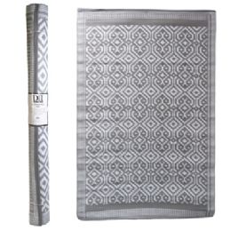 6 Bulk Outdoor Rug 4x6 Modern Moroccan Gray Woven Polypropylene Reversible