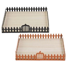 10 Bulk Halloween Pumpkin Tray 10x10 2 Assorted Orange, Black Pp