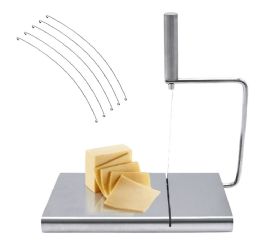24 Bulk Stainless Steel Cheese Slicer Board Multifunctional Butter Cutter Meats Loaf Bread With 5 Replacement Wires