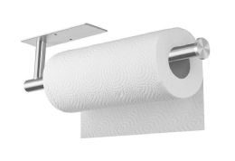 24 Bulk Wall Mount Multi Use Paper Towel Holder Under Cabinet Kitchen Bathroom Work Self Adhesive Or Screw In (silver)