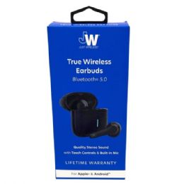 4 Bulk Jw True Wireless Bluetooth 5.0 Earbuds With Touch Controls & BuilT-In Mic In Black