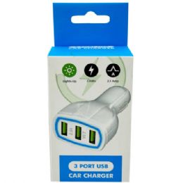 12 Bulk 5 Volt 2.1 Amp 3 Port Usb Car Charger