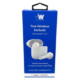 4 Bulk Jw True Wireless Bluetooth 5.0 Earbuds With Touch Controls & BuilT-In Mic In White