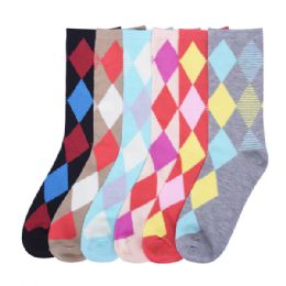360 Bulk Mamia Ladies Design Crew Socks 9-11