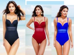 48 Bulk Womans Assorted Solid Colors 1 Piece Bathing Suit